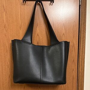 HOBO Vida Black Leather Tote Bag